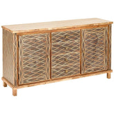 Bone Inlay Rombos Pattern 4 Drawer 2 Door Sideboard Cabinet Sepia